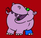 Dibujo Hipopótamo pintado por alexbosque