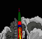 Dibujo Lanzamiento cohete pintado por Sebastian
