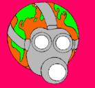 Dibujo Tierra con máscara de gas pintado por luisaylorena
