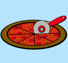 Dibujo Pizza pintado por luchita