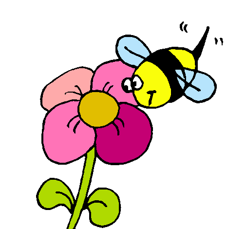 Abeja y flor