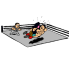Dibujo Lucha en el ring pintado por yamilserrano