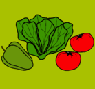 Dibujo Verduras pintado por puly
