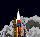 Dibujo Lanzamiento cohete pintado por alan