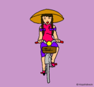 Dibujo China en bicicleta pintado por valeria