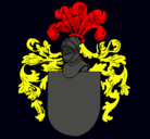 Dibujo Escudo de armas y casco pintado por victor