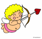 Dibujo Cupido pintado por paola