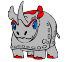Dibujo Rinoceronte pintado por ferchita