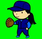Dibujo Jugadora de béisbol pintado por Gabi