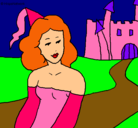 Dibujo Princesa y castillo pintado por daniella
