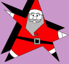 Dibujo Papa Noel en forma de estrella pintado por THIARELAPRINCESA