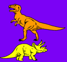 Dibujo Triceratops y tiranosaurios rex pintado por iVAN
