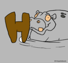 Dibujo Hipopótamo pintado por BRISADELMAR