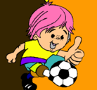 Dibujo Chico jugando a fútbol pintado por jeanomarcobamagaa