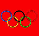 Dibujo Anillas de los juegos olimpícos pintado por irene
