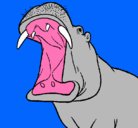 Dibujo Hipopótamo con la boca abierta pintado por facu