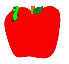 Dibujo Gusano en la fruta pintado por MICHELLE