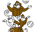 Dibujo Monos haciendo malabares pintado por daniel