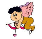 Dibujo Cupido pintado por andrea