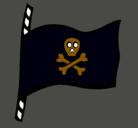Dibujo Bandera pirata pintado por gato
