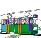 Dibujo Tranvía con pasajeros pintado por sebash
