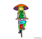 Dibujo China en bicicleta pintado por YAMNA