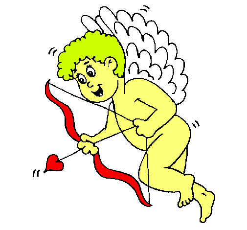 Cupido con grandes alas