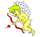 Dibujo Cupido con grandes alas pintado por walter