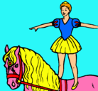 Dibujo Trapecista encima de caballo pintado por KAREN