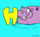 Dibujo Hipopótamo pintado por XAGL