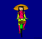 Dibujo China en bicicleta pintado por ELENA