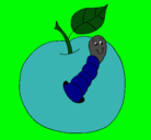 Dibujo Manzana con gusano pintado por HRALPONHTZGYGYULEVHT