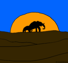 Dibujo Elefante en el amanecer pintado por juanma
