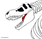 Dibujo Esqueleto tiranosaurio rex pintado por tfs