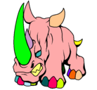 Dibujo Rinoceronte II pintado por LOU