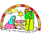 Dibujo Pesebre de navidad pintado por eirajacasgarcia