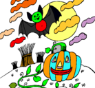 Dibujo Paisaje de Halloween pintado por pepe