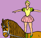 Dibujo Trapecista encima de caballo pintado por alaia