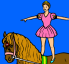 Dibujo Trapecista encima de caballo pintado por barbara