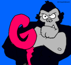 Dibujo Gorila pintado por fabian