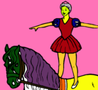 Dibujo Trapecista encima de caballo pintado por lourdes