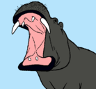Dibujo Hipopótamo con la boca abierta pintado por diego