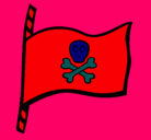 Dibujo Bandera pirata pintado por mige