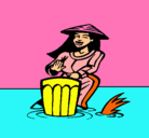 Dibujo Mujer tocando el bongó pintado por NICOLLCASTRO