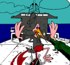 Dibujo Cigüeña en un barco pintado por JAZIEL