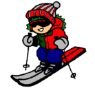Dibujo Niño esquiando pintado por david