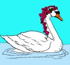 Dibujo Cisne con flores pintado por micaela