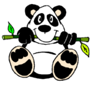 Dibujo Oso panda pintado por qq