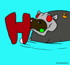 Dibujo Hipopótamo pintado por Greg