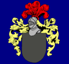 Dibujo Escudo de armas y casco pintado por lorena